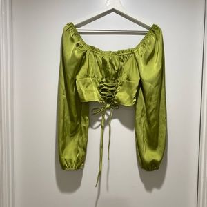 Gorgeous olive clopped blouse